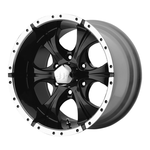 HELO MAXX Gloss Black Machined Wheels for 1983-2011 FORD RANGER - 15x8 -12 mm 15" - (2011 2010 2009 2008 2007 2006 2005 2004 2003 2002 2001 2000 1999 1998 1997 1996 1995 1994 1993)