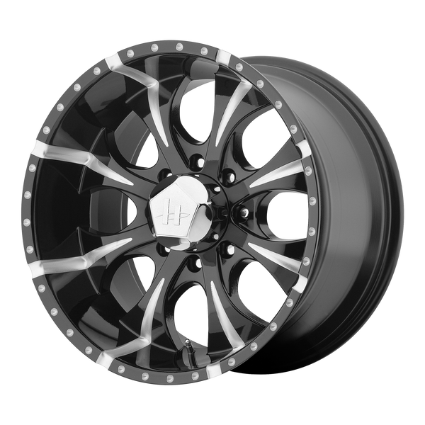HELO MAXX Gloss Black Milled Wheels for 2012-2014 CHEVROLET EXPRESS 2500 - 16x8 0 mm 16" - (2014 2013 2012)