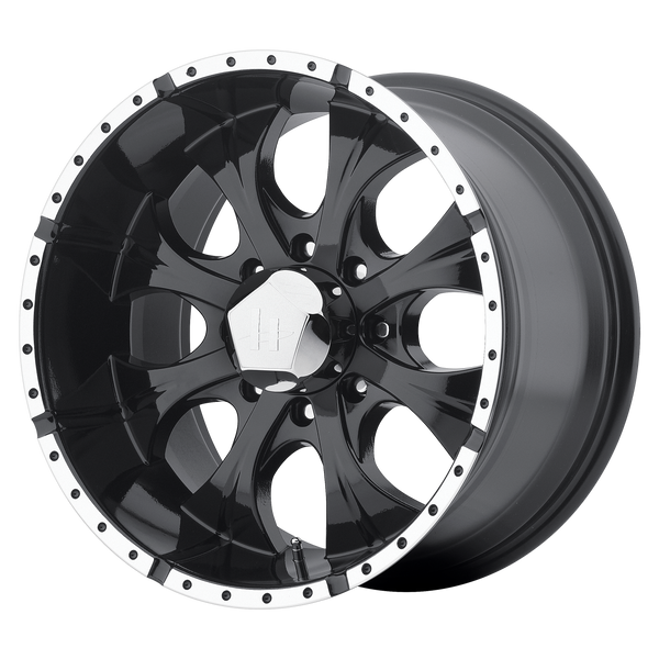 HELO MAXX Gloss Black Machined Wheels for 1987-1988 CHEVROLET R30 LIFTED ONLY - 16x8 0 mm 16" - (1988 1987)