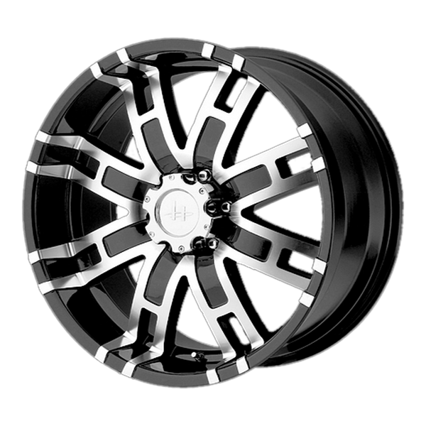 HELO HE835 Gloss Black Machined Wheels for 2017-2018 TOYOTA TACOMA LIFTED ONLY - 20x9 18 mm 20" - (2018 2017)