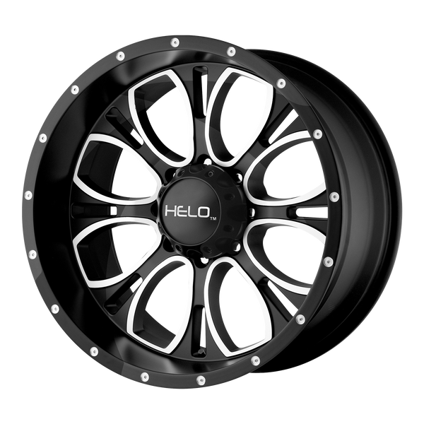 HELO HE879 Gloss Black Machined Wheels for 1981-1989 LINCOLN TOWN CAR - 16x8 0 mm 16" - (1989 1988 1987 1986 1985 1984 1983 1982 1981)