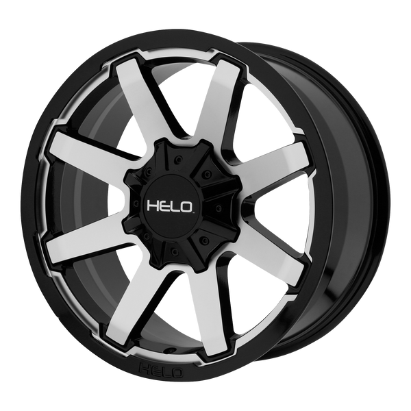 HELO HE909 Gloss Black Machined Wheels for 1998-2003 DODGE DAKOTA - 20x9 18 mm 20" - (2003 2002 2001 2000 1999 1998)