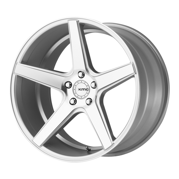 KMC DISTRICT Silver Machined Wheels for 2015-2016 HYUNDAI GENESIS COUPE - 20x8.5 35 mm 20" - (2016 2015)