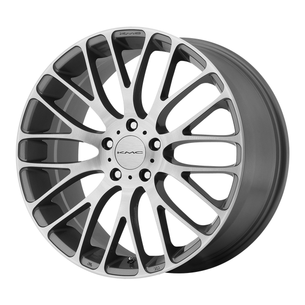 KMC MAZE Pearl Gray W/ Brushed Face Wheels for 1998-2008 AUDI A4 QUATTRO - 17x7 45 mm 17" - (2008 2007 2006 2005 2004 2003 2002 2001 2000 1999 1998)
