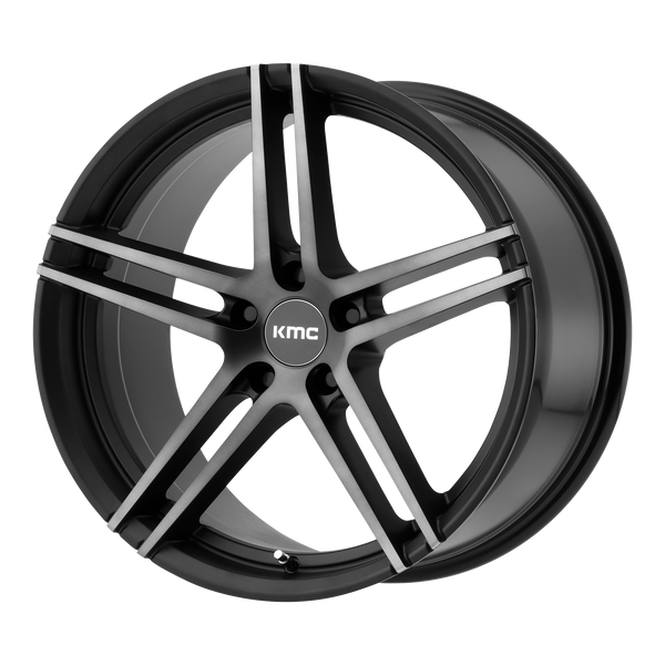 KMC MONOPHONIC Satin Black Titanium Black Face Wheels for 1989-1992 FORD PROBE - 18x9.5 35 mm 18" - (1992 1991 1990 1989)