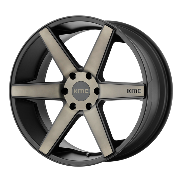 KMC DISTRICT TRUCK Matte Black Dark Tint Wheels for 2018-2018 FORD EXPEDITION MAX - 22x9 30 mm 22" - (2018)