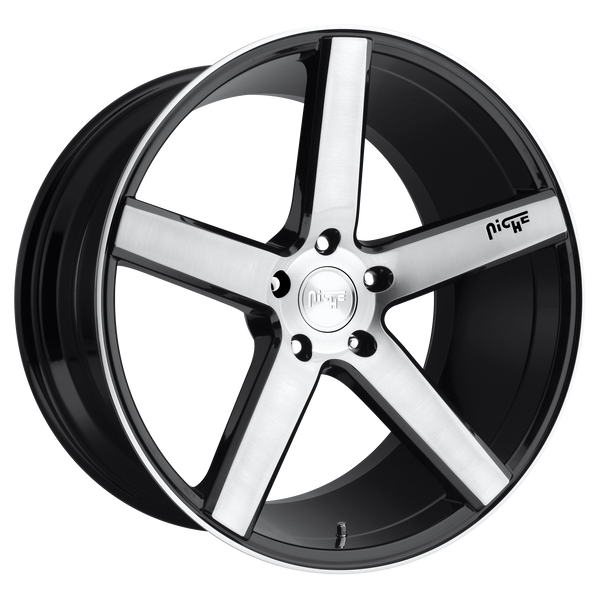 NICHE MILAN GLOSS BLACK BRUSHED Wheels for 2007-2019 ACURA RDX - 19x8.5 35 mm 19" - (2019 2018 2017 2016 2015 2014 2013 2012 2011 2010 2009 2008 2007)