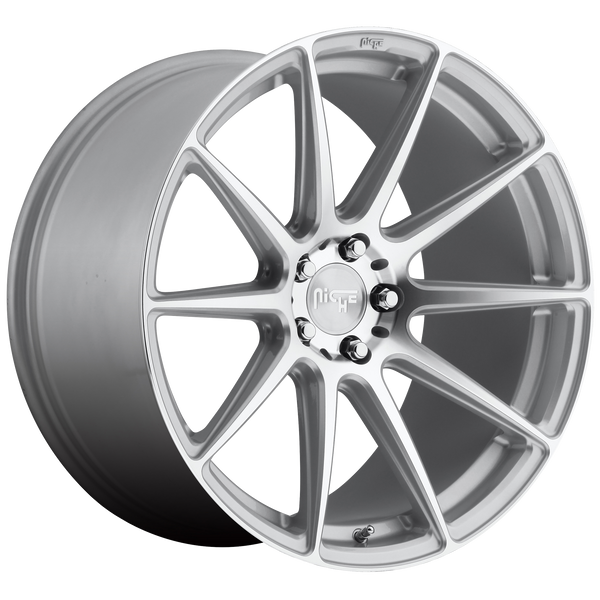 NICHE ESSEN GLOSS SILVER MACHINED Wheels for 2015-2019 ACURA TLX - 19x10 40 mm 19" - (2019 2018 2017 2016 2015)