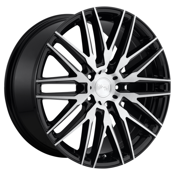 NICHE ANZIO GLOSS BLACK BRUSHED Wheels for 2016-2019 ACURA RLX - 22x10.5 40 mm 22" - (2019 2018 2017 2016)