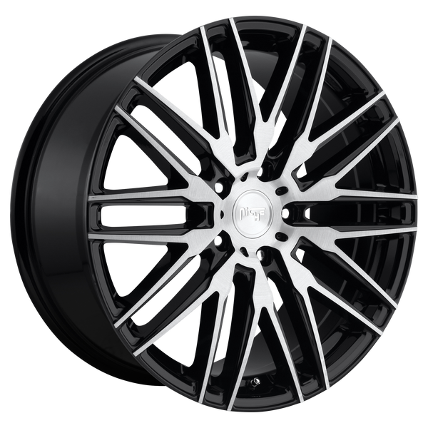 NICHE ANZIO GLOSS BLACK BRUSHED Wheels for 2007-2013 ACURA MDX - 22x10.5 40 mm 22" - (2013 2012 2011 2010 2009 2008 2007)