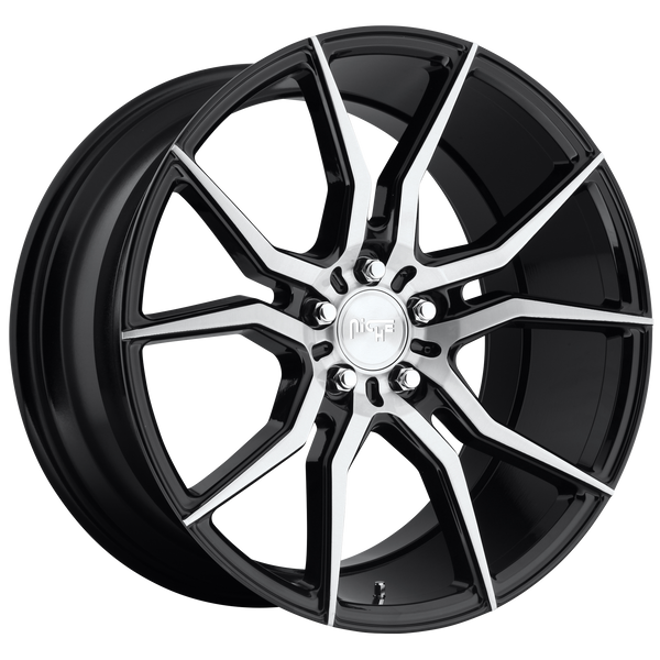 NICHE ASCARI GLOSS BLACK BRUSHED Wheels for 2009-2014 ACURA TL - 20x9 35 mm 20" - (2014 2013 2012 2011 2010 2009)