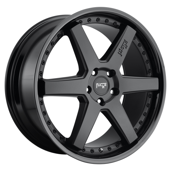 NICHE ALTAIR GLOSS BLACK MATTE BLACK Wheels for 2003-2018 CHEVROLET SILVERADO 1500 LIFTED ONLY - 24x10 30 mm 24" - (2018 2017 2016 2015 2014 2013 2012 2011 2010 2009 2008 2007 2006 2005 2004 2003)