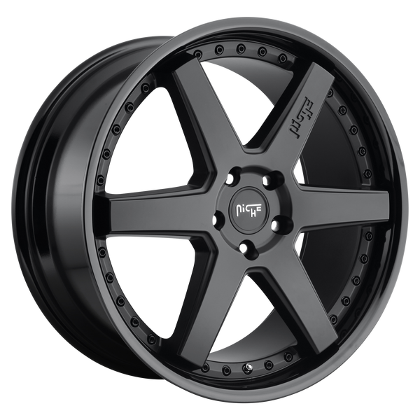 NICHE ALTAIR GLOSS BLACK MATTE BLACK Wheels for 1996-2004 NISSAN PATHFINDER - 22x10 30 mm 22" - (2004 2003 2002 2001 2000 1999 1998 1997 1996)