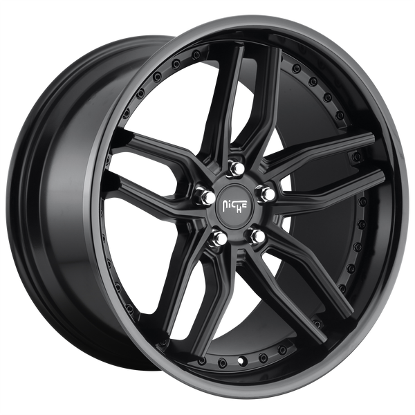 NICHE METHOS GLOSS BLACK MATTE BLACK Wheels for 2004-2008 ACURA TL - 20x9 35 mm 20" - (2008 2007 2006 2005 2004)