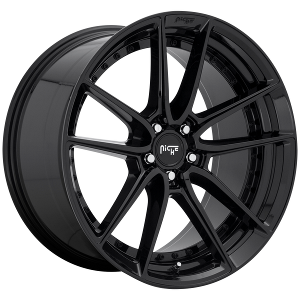 NICHE DFS GLOSS BLACK Wheels for 1995-2004 AUDI A6 - 19x8.5 42 mm 19" - (2004 2003 2002 2001 2000 1999 1998 1997 1996 1995)
