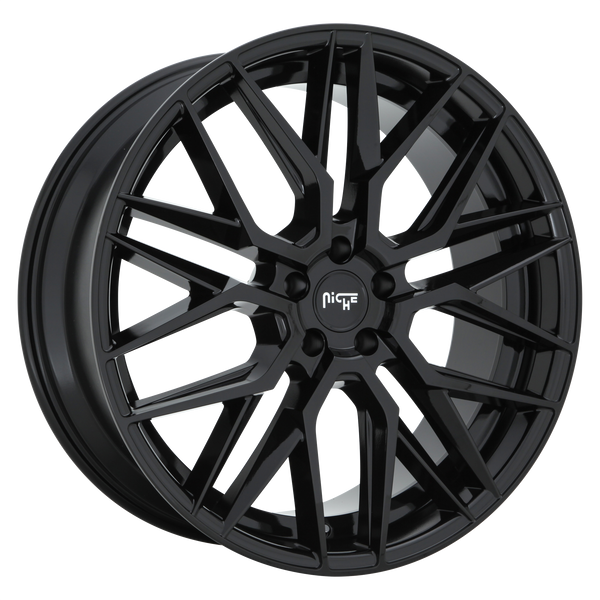 NICHE GAMMA GLOSS BLACK Wheels for 1999-2017 JEEP GRAND CHEROKEE - 22x10.5 35 mm 22" - (2017 2016 2015 2014 2013 2012 2011 2010 2009 2008 2007 2006 2005 2004 2003 2002 2001 2000 1999)