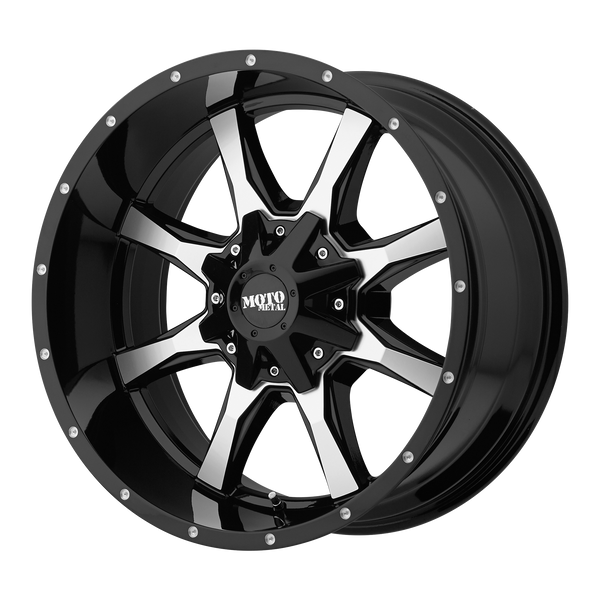 MOTO METAL MO970 Gloss Black Machined Face Wheels for 1985-1992 FORD F-350 - 16x8 0 mm 16" - (1992 1991 1990 1989 1988 1987 1986 1985)