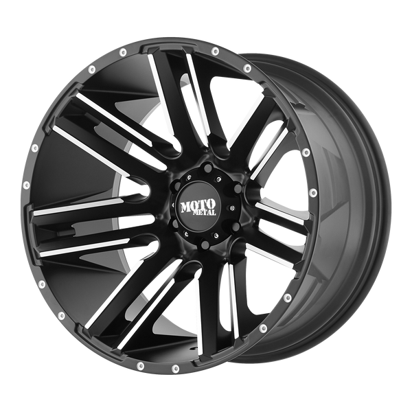 MOTO METAL RAZOR Satin Black Machined Wheels for 2004-2014 FORD F-150 - 20x9 18 mm 20" - (2014 2013 2012 2011 2010 2009 2008 2007 2006 2005 2004)