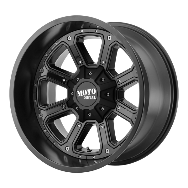 MOTO METAL SHIFT Matte Black Gloss Black Inserts Wheels for 1999-2004 FORD F-250 SUPER DUTY - 20x9 -12 mm 20" - (2004 2003 2002 2001 2000 1999)