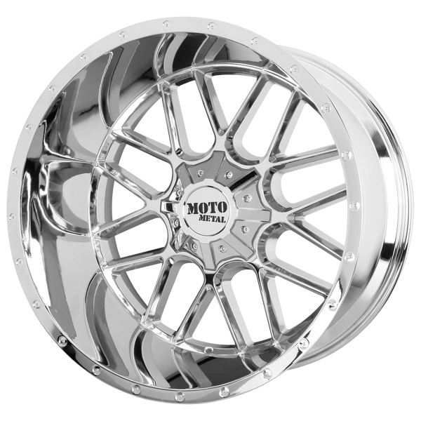 MOTO METAL SIEGE Chrome Wheels for 1986-1989 DODGE D100 LIFTED ONLY - 20x9 0 mm 20" - (1989 1988 1987 1986)