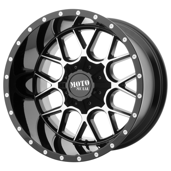 MOTO METAL SIEGE Gloss Black Machined Wheels for 2019-2019 RAM 1500 - 20x9 18 mm 20" - (2019)