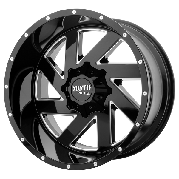 MOTO METAL MELEE Gloss Black Milled Wheels for 2007-2010 FORD E-150 - 20x9 0 mm 20" - (2010 2009 2008 2007)