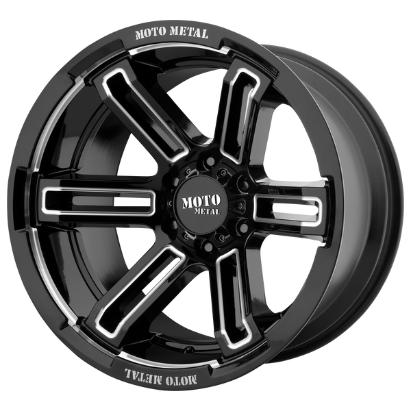 Moto Metal MO991 RUKUS GLOSS BLACK MILLED Wheels for 2007-2021 FORD EXPEDITION [] - 20X9 0 MM - 20"  - (2021 2020 2019 2018 2017 2016 2015 2014 2013 2012 2011 2010 2009 2008 2007)