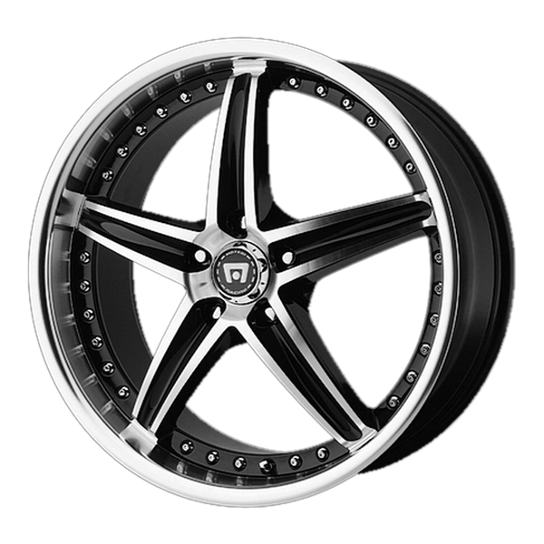 MOTEGI MR107 Gloss Black Machined Wheels for 1995-2011 AUDI A6 QUATTRO - 17x7.5 45 mm 17" - (2011 2010 2009 2008 2007 2006 2005 2004 2003 2002 2001 2000 1999 1998 1997 1996 1995)