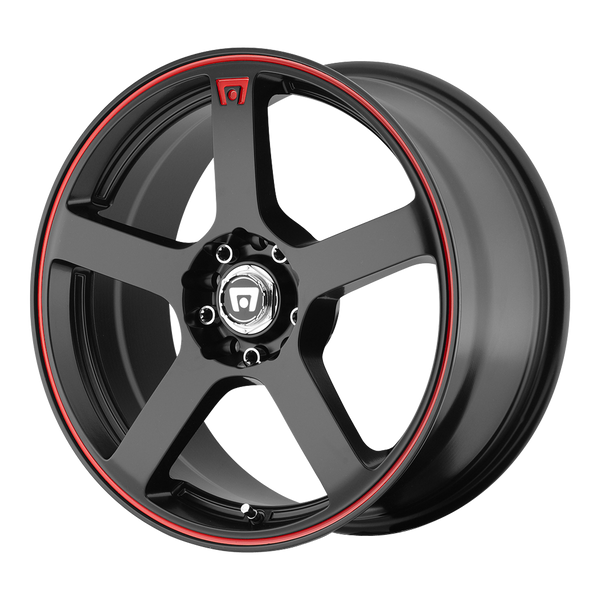 MOTEGI MR116 Matte Black Red Racing Stripe Wheels for 2019-2019 HYUNDAI IONIQ - 17x7 40 mm 17" - (2019)