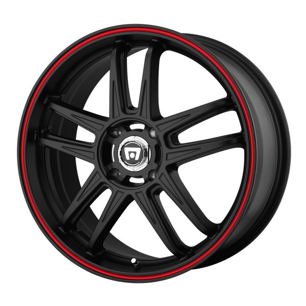 Motegi MR117 MATTE BLACK  WITH RED RACING STRIPE Wheels for 2015-2020 ACURA TLX [] - 18X7.5 45 MM - 18"  - (2020 2019 2018 2017 2016 2015)