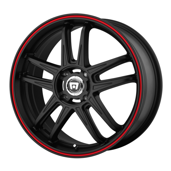 Motegi MR117 MATTE BLACK  WITH RED RACING STRIPE Wheels for 1997-2006 JEEP WRANGLER [] - 18X7.5 45 MM - 18"  - (2006 2005 2004 2003 2002 2001 2000 1999 1998 1997)