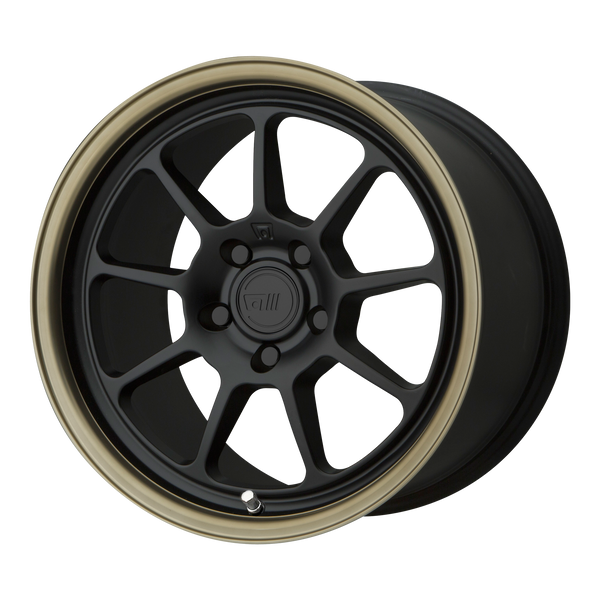 MOTEGI MR135 Matte Black Center Bronze Lip Wheels for 2003-2007 FORD CROWN VICTORIA - 18x9.5 45 mm 18" - (2007 2006 2005 2004 2003)