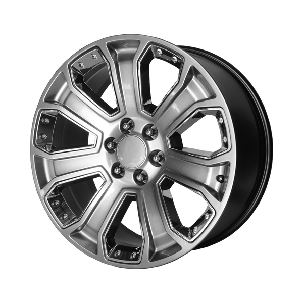 OE CREATIONS PR113 Hyper Silver Dark With Chrome Accents Wheels for 1996-1997 ACURA SLX - 22" x 9" 24 mm 22" - (1997 1996)