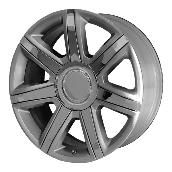 OE CREATIONS PR164 Silver with Chrome Accents Wheels for 1996-2001 CHEVROLET TAHOE - 22" x 9" 24 mm 22" - (2001 2000 1999 1998 1997 1996)