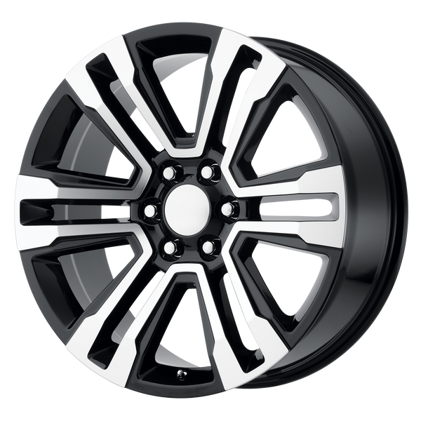 OE CREATIONS PR182 Gloss Black Machined Wheels for 2019-2019 GMC SIERRA 1500 LIMITED LIFTED ONLY - 22" x 9" 24 mm 22" - (2019)