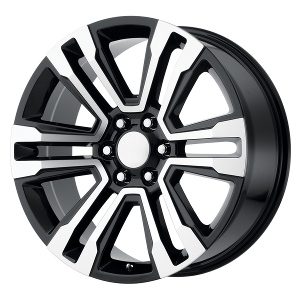 OE CREATIONS PR182 Gloss Black Machined Wheels for 1999-2006 GMC SIERRA 1500 LIFTED ONLY - 22" x 9" 24 mm 22" - (2006 2005 2004 2003 2002 2001 2000 1999)