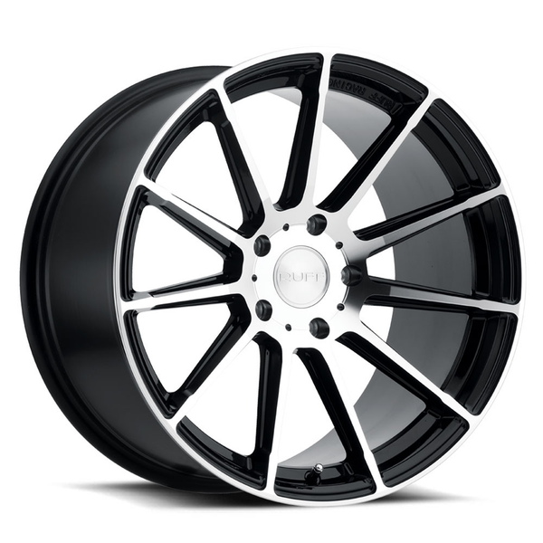 Ruff RS2 GLOSS BLACK W/ MACHINED FACE Wheels for 2004-2008 ACURA TL BASE 3.2L [] - 18X8.5 35 mm - 18"  - (2008 2007 2006 2005 2004)