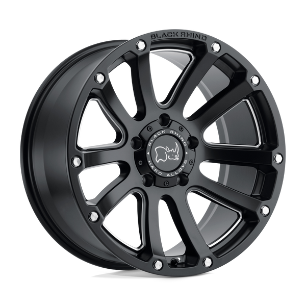 Black Rhino HIGHLAND MATTE BLACK W/ MILLED SPOKES Wheels for 2021-2023 FORD F-150 [] - 18X9.5 12 MM - 18"  - (2023 2022 2021)