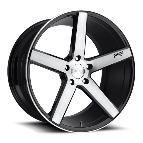 Niche M124 Gloss Black with Brushed Face Wheels for 2008-2018 CADILLAC CTS Sedan [RWD w/ Brembo Brakes] - 19x8.5 35 mm - 19" - (2018 2017 2016 2015 2014 2013 2012 2011 2010 2009 2008)