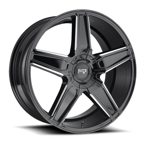 Niche M180 NBL-Gloss BLK MIL Wheels for 2010-2018 CHEVROLET CAMARO LS, LT, RS, SS - 20x9 25 mm - 20" - (2018 2017 2016 2015 2014 2013 2012 2011 2010)