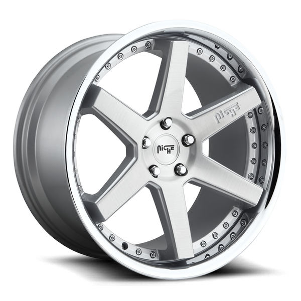 Niche M193 Brushed Silver with Chrome Lip Wheels for 2016-2018 NISSAN MAXIMA - 20x9 35 mm - 20" - (2018 2017 2016)