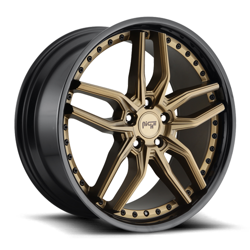 Niche M195 Matte Bronze with Gloss Black Lip Wheels for 2014-2019 ACURA RLX - 19x8.5 35 mm - 19"- (2019 2018 2017 2016 2015 2014)