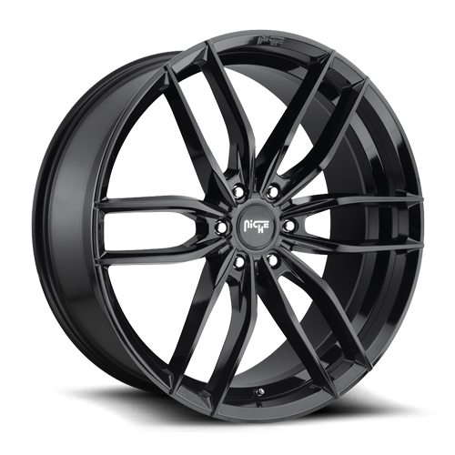 Niche M209 Gloss Black Wheels for 2014-2018 CHEVROLET SILVERADO 1500 HIGH COUNTRY - 22x9.5 30 mm - 22" - (2018 2017 2016 2015 2014)