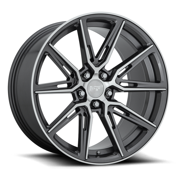 Niche M220 Gloss Anthracite w/ MachinedWheels for 2013-2019 AUDI S7 - 20x9 38 mm - 20"- (2019 2018 2017 2016 2015 2014 2013)