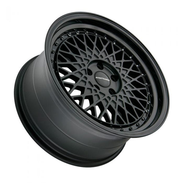 Avant Garde M220 Matte Black with Gloss Black Lip Wheels for 2003-2005 LINCOLN AVIATOR - 18x9 35 mm - 18" - (2005 2004 2003)