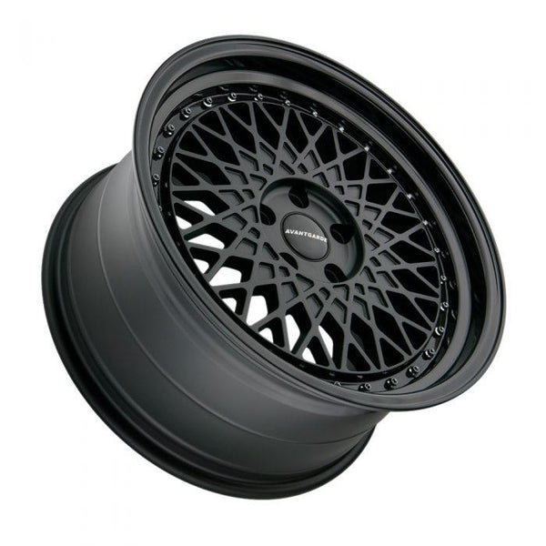 Avant Garde M220 Matte Black with Gloss Black Lip Wheels for 1993-2006 LEXUS GS300 - 18x8 35 mm - 18" - (2006 2005 2004 2003 2002 2001 2000 1999 1998 1997 1996 1995 1994 1993)