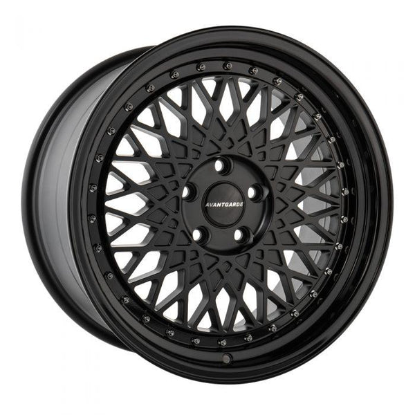 Avant Garde M220 Matte Black with Gloss Black Lip Wheels for 2015-2019 ACURA TLX SH-AWD - 18x8 35 mm - 18" - (2019 2018 2017 2016 2015)
