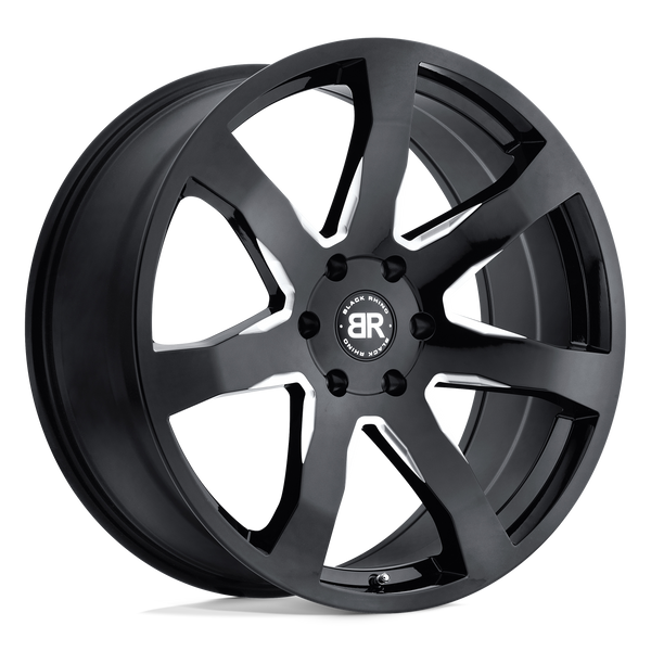 Black Rhino MOZAMBIQUE GLOSS BLACK & MILLED Wheels for 2009-2014 ACURA TL [] - 20X8.5 35 mm - 20"  - (2014 2013 2012 2011 2010 2009)