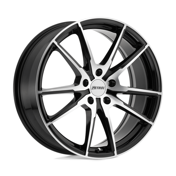 Petrol P0A GLOSS BLACK W/ MACHINED CUT FACE Wheels for 2017-2022 ACURA ILX [] - 18X8 40 mm - 18"  - (2022 2021 2020 2019 2018 2017)