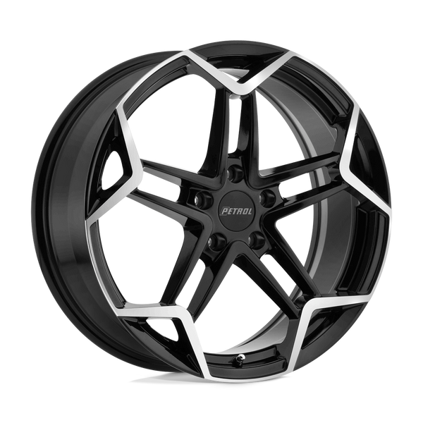 Petrol P1A GLOSS BLACK W/ MACHINED CUT FACE Wheels for 2019-2023 ACURA RDX [] - 19X8 35 mm - 19"  - (2023 2022 2021 2020 2019)